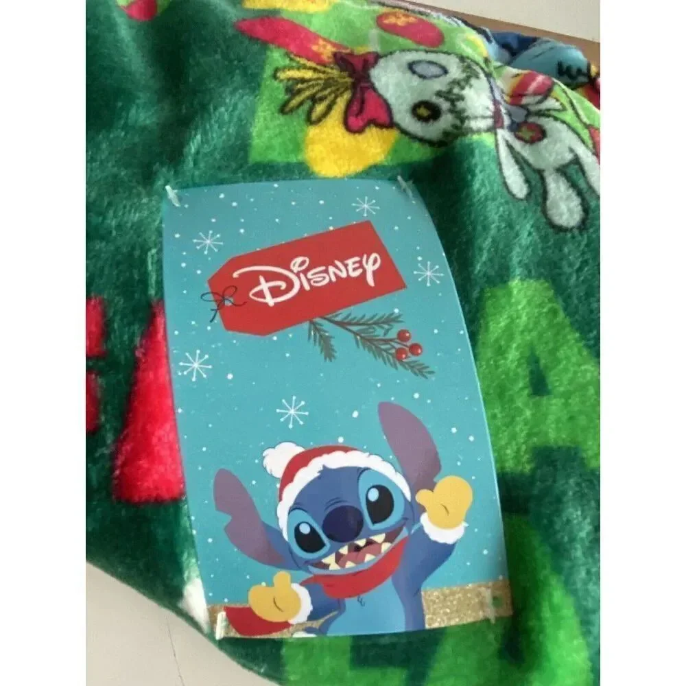 Disneys Stitch And Scrump PJ  Tradition 50 X 70” Christmas Lights Throw‎ Blanket